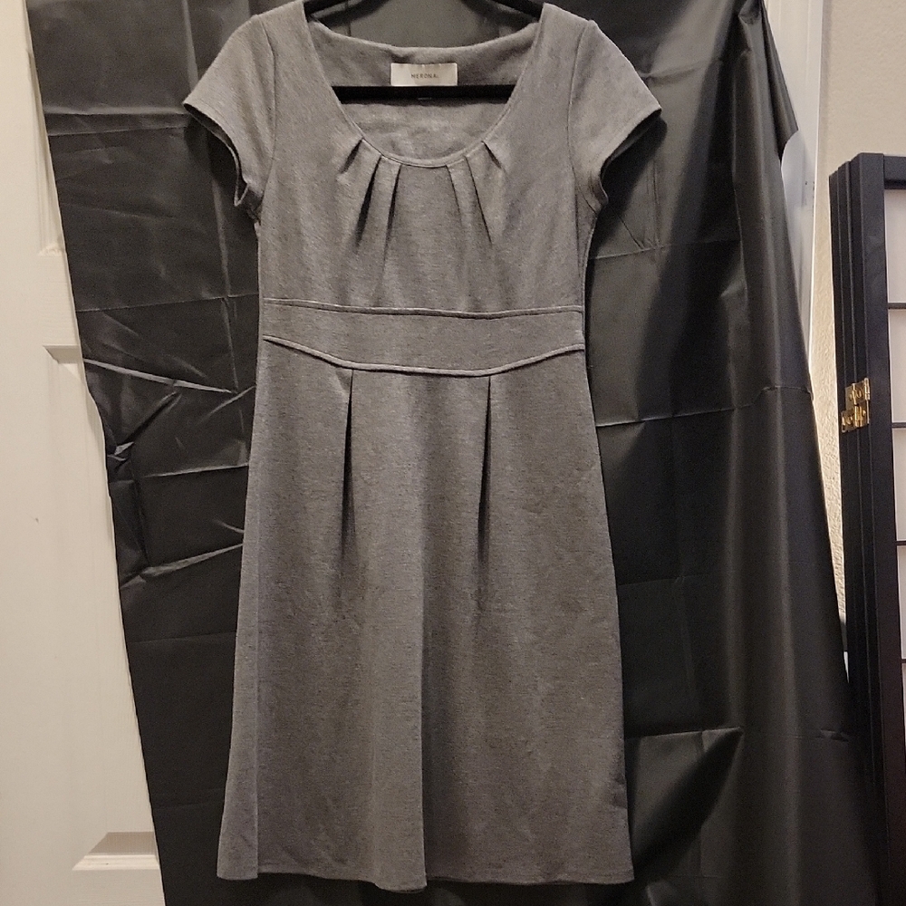 Merona Gray Pleated Sheath Midi Dress